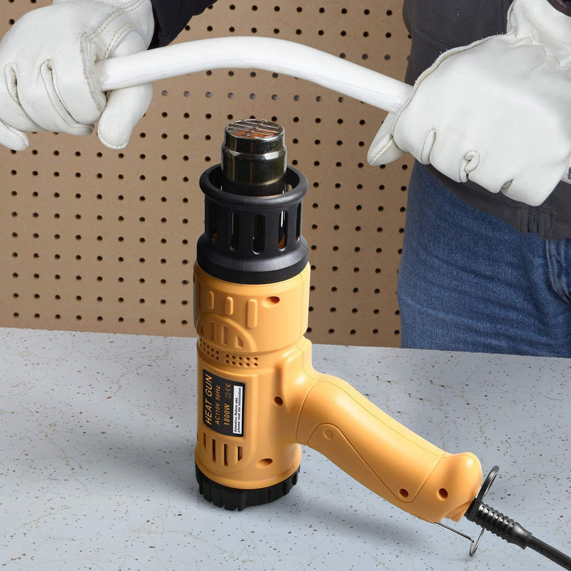 SEEKONE Heat Gun 1800W 122℉-1202℉（50℃- 650℃）Fast Heating Heavy Duty Hot Air Gun Kit Variable Temperature Control Overheat Protection with 4 Nozzles for Crafts, Shrinking PVC, Stripping Paint(5.2FT)