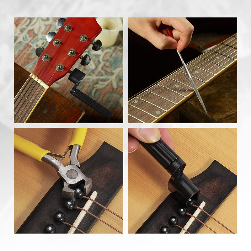 45Pcs Guitar Repairing Maintenance Tool Kit with Carry Bag Large Care Set of Tools For Acoustic Guitar Electric guitar Ukulele Bass Banjo,Perfect Gift for Music or String Instrument Enthusiast