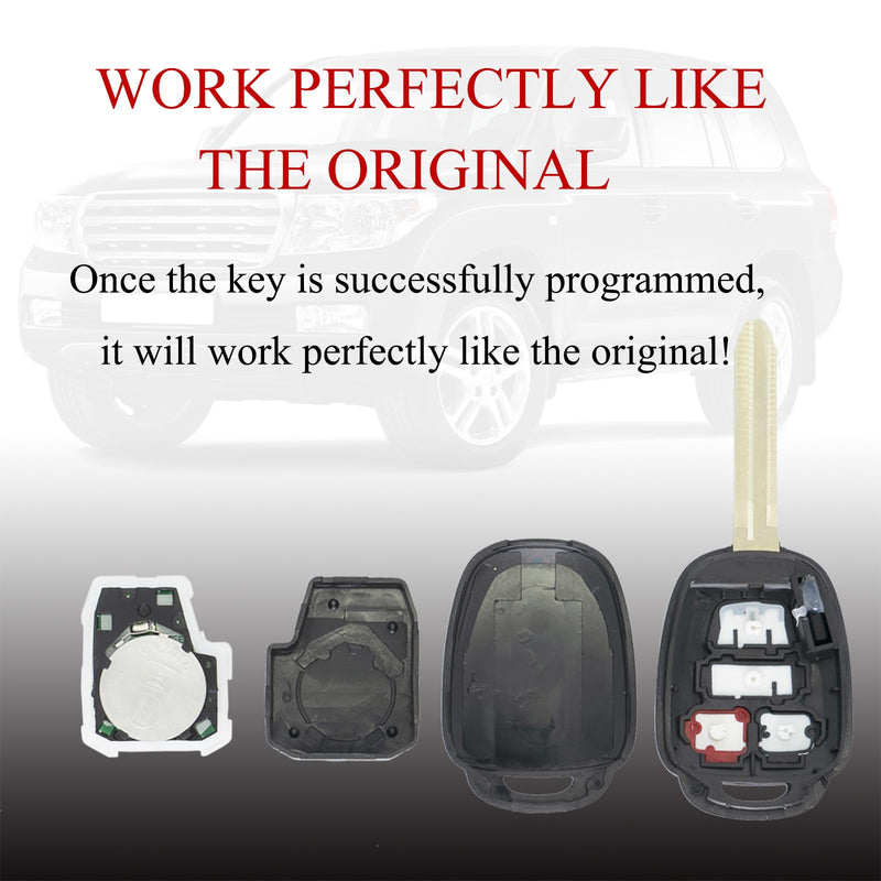 MechanMagic Key Fob Remote Replacement Fits for Toyota Corolla 2014 2015 2016 2017 2018 2019/Camry 2014-2017/Tacoma 2016-2018 HYQ12BDM Keyless Entry Remote Control HYQ12BEL 89070-02880 H Chip