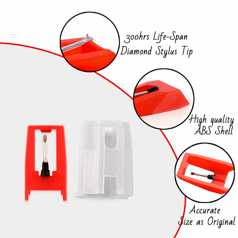 Record Player Needle, Turntable Stylus Record Needles Replacement for Crosley, 1byone, Boytone, LP&No.1, Victrola, and Jensen Vinyl Record Players(Pack of 3)