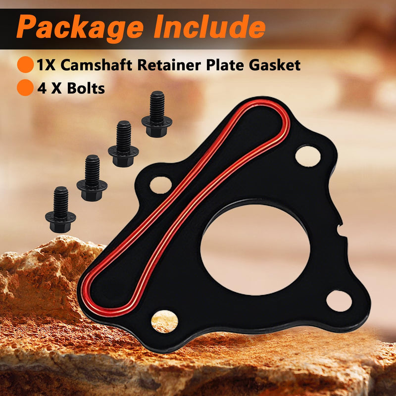 FUSCH Camshaft Retainer Thrust Plate Gasket with Bolt Kit Compatible with All GM LS LT Gen III IV V Engines LS LS1 LS2 LS3 LQ4 LQ9 4.8L 5.3L 6.0L 6.2L Replace# 12589016