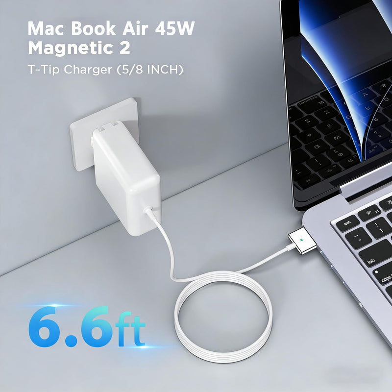 45W Charger for MacBook Air, 45W Magnetic2 T-Tip Power Adapter Charger Replacement for Mac Air 11/13 Inch(Applicable to 2012-2017) PA-45W