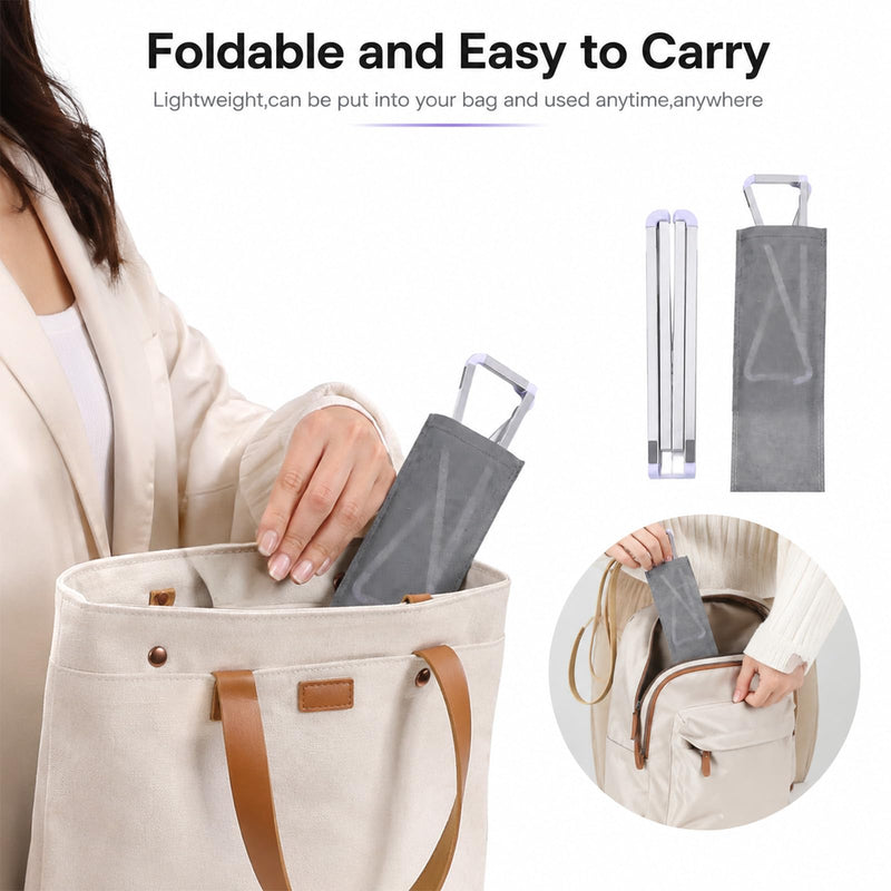 Portable Laptop Stand for Desk Foldable Aluminum Laptop Riser | Ergonomic Computer Stand, Compact Lightweight Notebook Holder, Notebook accessories for Business Travel, Library, Cafe, Home