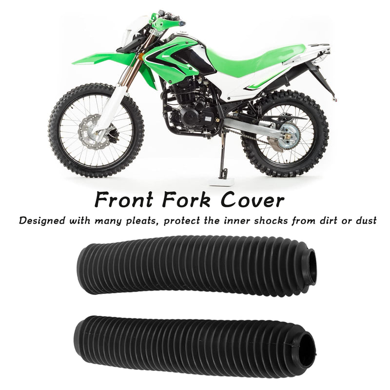 Aramox Shock Absorber Boots, Pair Motorcycle Front Fork Shock Boots Dust Cover Replacement for SUZUKI RM125 DR250 DRZ400 400 (Black) Black