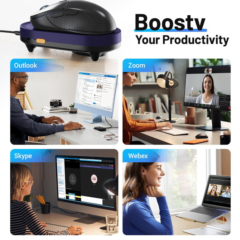 HONKID Undetectable Mouse Mover Jiggler with ON/Off Switch and USB Port Drive-Free,Simulate Physical Automatically Mouse Movement,Prevent Computer Laptop Inactive/Lockdown (Purple) PURPLE