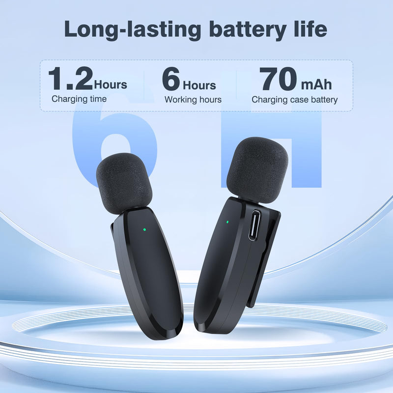 Wireless Microphone for iPhone 16 15 14 13 Android, Dual Mini Mic with AI Noise Cancelling, USB-C & Lightning Receiver, Plug-Play Clip-on Mic for YouTube Vlog TikTok, Ideal Tech Gift for Creators