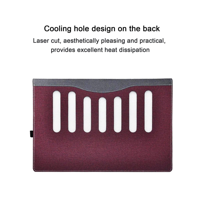 Laptop Case Cover for HP OmniBook 3/7/X 17-df dn dk dm dp dc dd de 17.3 inch Series,PU Leather Protective Sleeve Shell Bag with Pen Holder (Burgundy) Burgundy