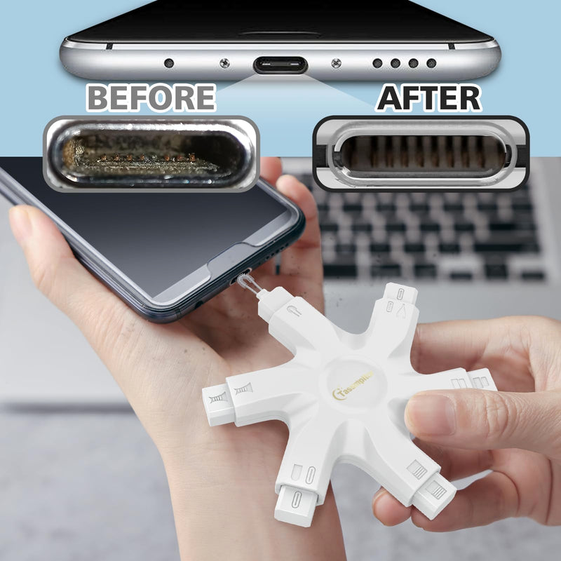 for iPhone Cleaning Kit Port Cleaner, Repair and Restore Tool for iPad Pro Watch Cell Phone Charging Port, Lightning Charger Cables Speaker Airpod Cleaning Putty Dust for All Devices Snow White