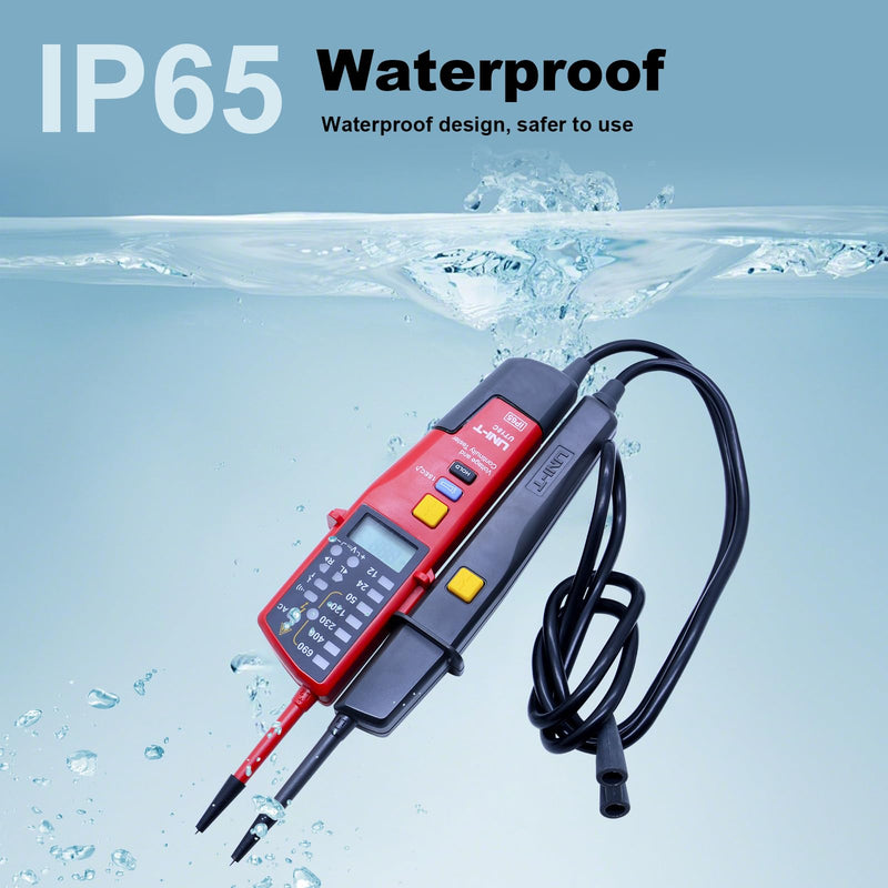 UNI-T UT18C Waterproof Voltage Tester Professional 12V~690V Voltage and Continuity Tester Multifunction Digital Electrical Voltage Meter AC/DC Automatic Range LCD Display