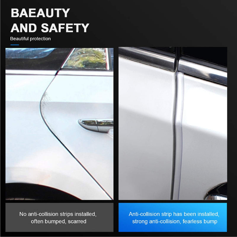Car Door Edge Guards Clear, 32Ft Rubber Seal Protector U Shape Edge Trim Car Door Edge Protection Fit for Most Car 32Ft(Clear)