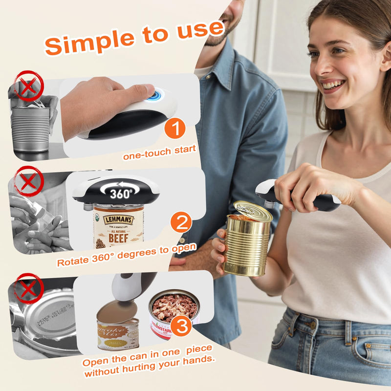 One-Touch Can Opener Electric with Rechargeable USB-C Fast Charge, The Popular Electric Can Openers for Senior, Kids, and Best Gift in Kitchen