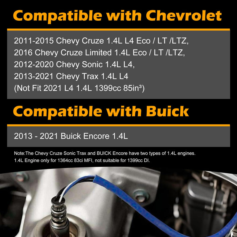 2Pcs Oxygen Sensor Upstream Downstream O2 Sensor Fit for 2011-2016 Chevy Cruze 2012-2020 Chevy Sonic 2013-2020 Chevy Trax 1.4L L4, 2013-2021 Buick Encore 1.4L L4 Replace 234-4528 234-4529