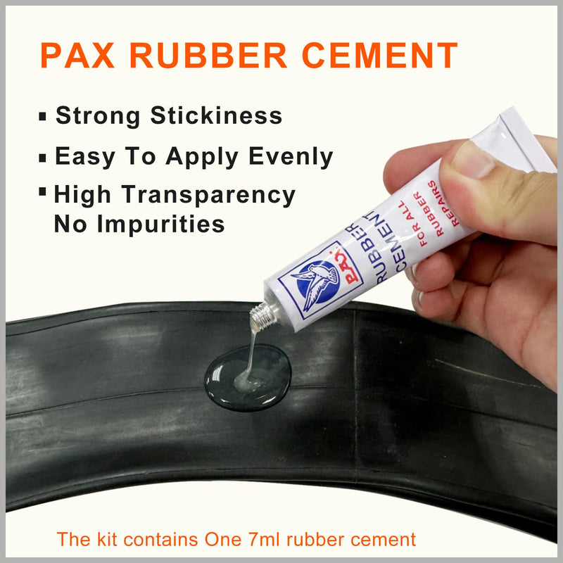 PAX 11Pcs Bike Inner Tube Patch Kits with 7cc Rubber Cement, Puncture Tire Repair Kit for Car, Motorcycle, Scooter, Bicycle, BMX, ATVs, River Floating, Inflatable Rubber