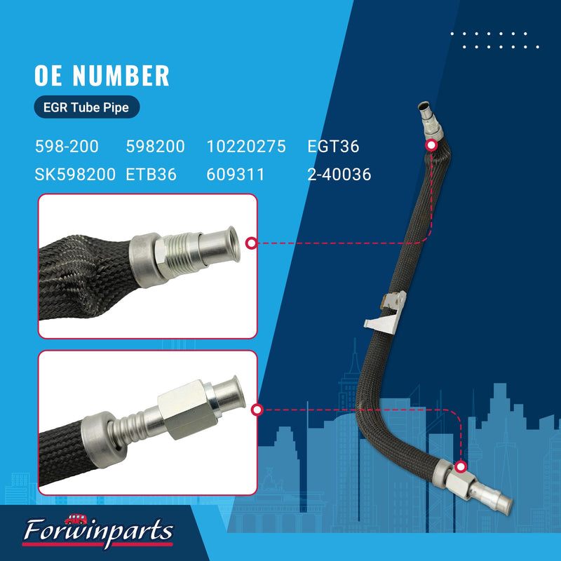 598-200 EGR Tube for Chevy Silverado Suburban Cheyenne GMC Sierra C1500 C2500 C3500 K1500 K2500 K3500 Tahoe Yukon Cadillac Escalade 1996-2000 10220275