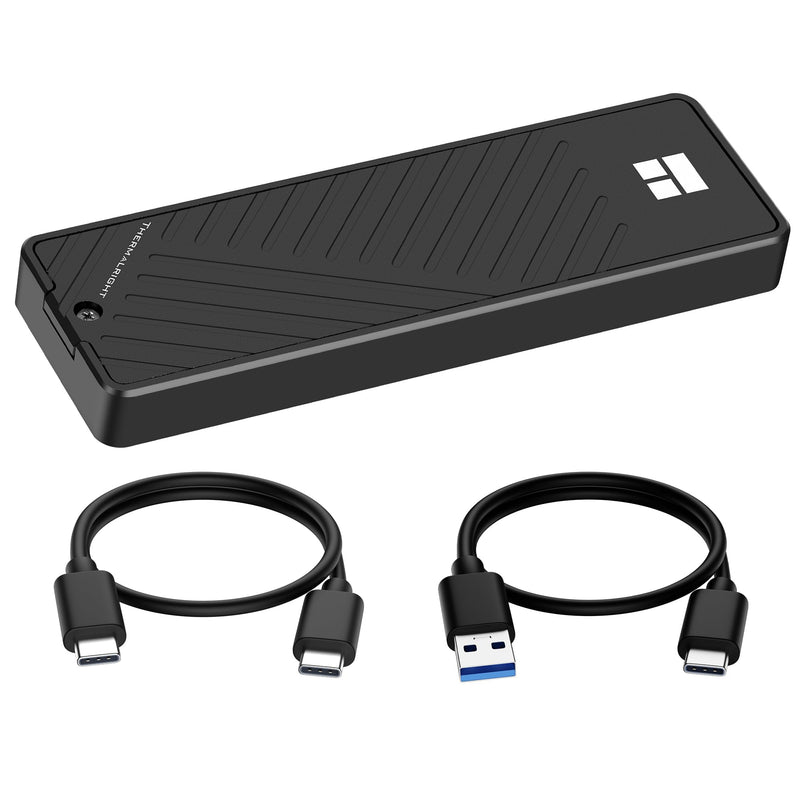 Thermalright M.2 NVMe SSD Enclosure HR-EB101 AC Black | USB3.2 Gen2 10Gbps USB-C External SSD Case, CNC Aluminum Housing, UASP/Trim/S.M.A.R.T, Thermal Pads, 2230-2280, Up to 8TB