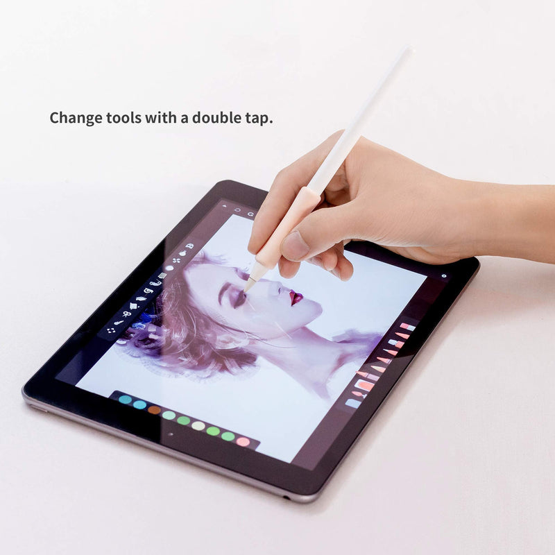 3 Pack iPencil Grips Case Cover Silicone Sleeve Holder Compatible with Apple Pencil (USB-C)&Apple Pencil (2nd Generation),iPad Pro 11 12.9 inch 2018(White, Pink, Purple) White, Pink, Purple