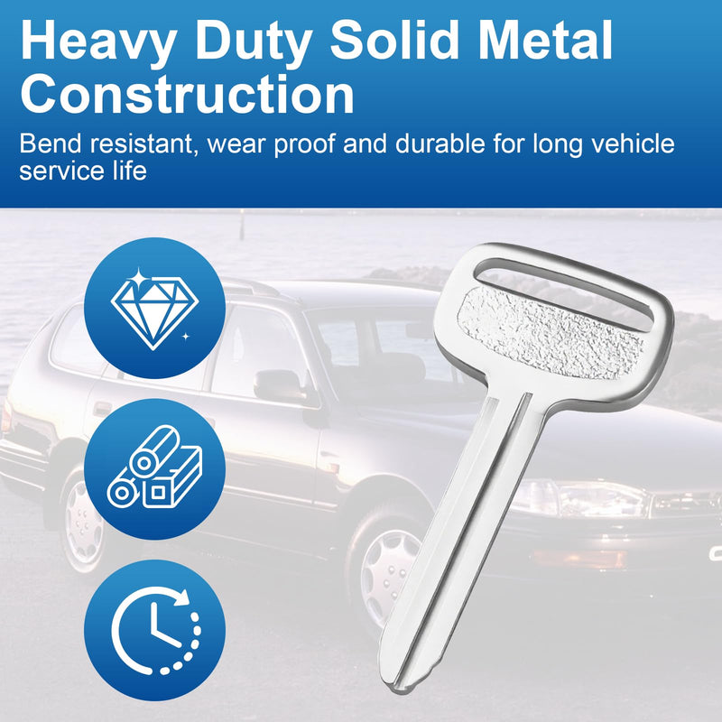 Fits for Toyota Key Blank - 90999-00186(2 Pack) | Fits for Toyota 1992-2010 Camry Corolla RAV4 Sienna Supra Tacoma Tundra,Brand New Uncut Master Key,Locksmith Required