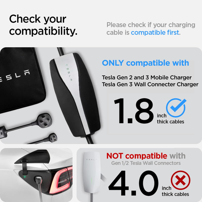 Spigen DuraPro Cable Garage Door Pass Protector Designed for Tesla Mobile Charger and Tesla Gen 3 Wall Connector (Tesla Model 3/Y/X/S 2025/2024/2023/2022)