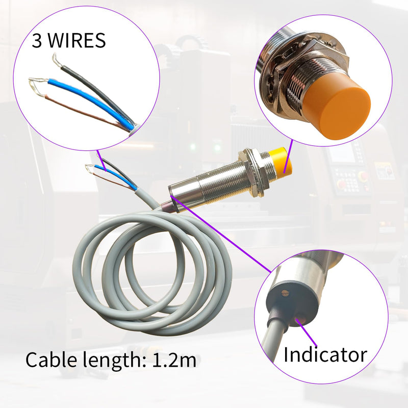  [AUSTRALIA] - 2 Pcs Capacitive Proximity Sensor Switch, DC 6V-36V, NPN NO, M18, 3 Wires, Detecting Distance: 10mm, Normally Open, LJC18A3-H-Z/BX