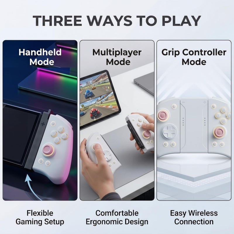 PLAYVEX Wireless Controller Compatible with Switch 2 Switch OLED and Switch Lite Includes Magnetic Charging Adapters Hall Effect Joysticks RGB Turbo Motion Control Grip Stand