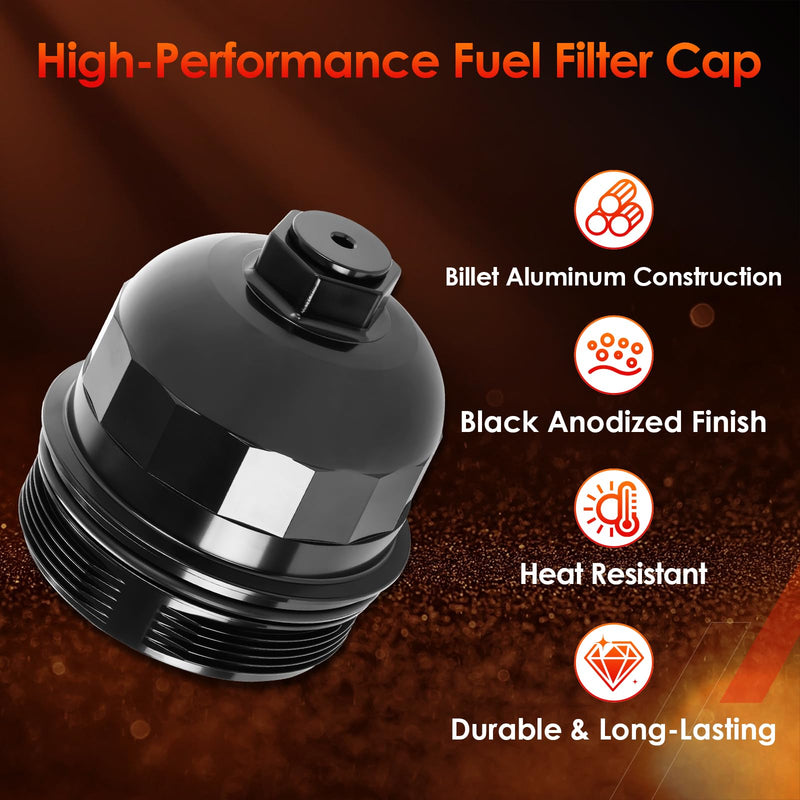 Upgrade TP1015 Fuel Filter and 134001 Aluminum Housing Cap w/Drain Plug Kit for 6.6L L5P Duramax Diesel (2017–2024) – Fits Chevy Silverado & GMC Sierra 2500HD 3500HD,2 Years Warranty