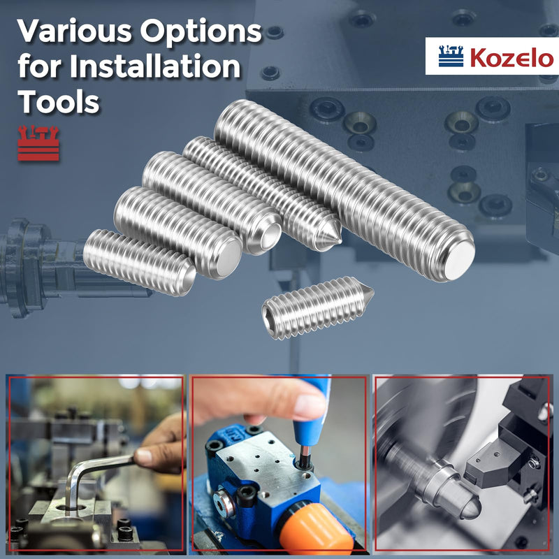 50pcs Cup Point Hex Socket Set Screws - [M8-1.25x40mm] 18-8 Stainless Steel Headless Allen Head Grub Set Screw with Hex Key Wrench for Door Handles, Bathroom Fixture & Towel Rack M8-1.25x40mm 50