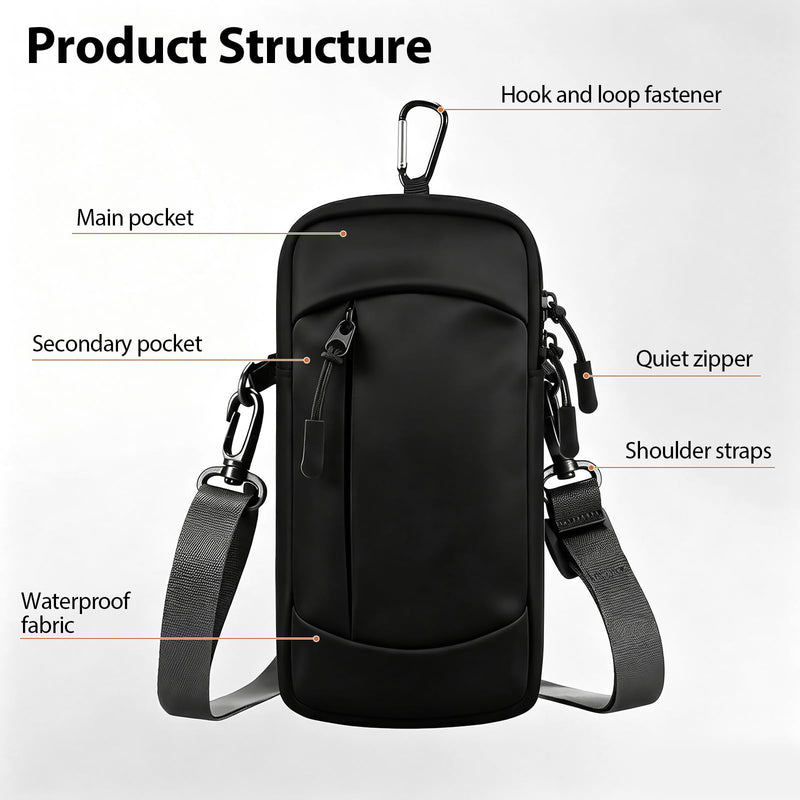 Waterproof Cell Phone Crossbody Bag with Arm Band, Removable Shoulder Strap Phone Holder Pouch for iPhone Android Up to 7'', for Running Hiking Travel Workout