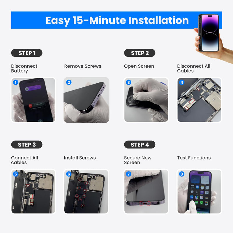 for iPhone X Screen Replacement 5.8" LCD Display Repair Kit | Sensitive 3D Touch Full Repair kit HD, Digitizer Assembly with Tools Set, Tempered Glass Protector, Waterproof Frame Adhesive for X