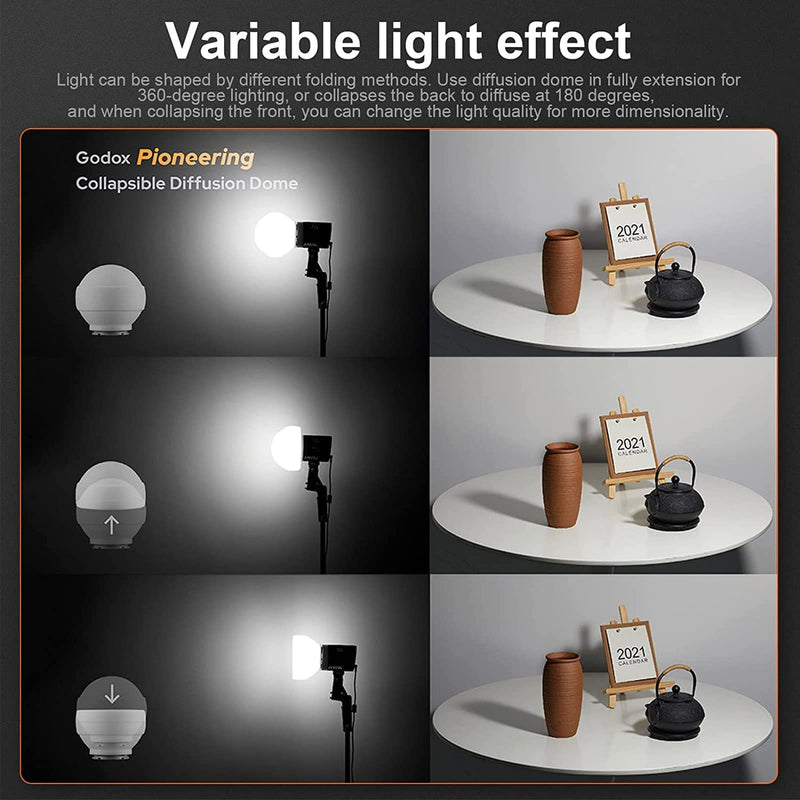 Godox ML-CD15 Camera Flash Diffusion Dome for Godox V1 V860III V860II V850II TT685II TT600 TT560II TT520II TT660 ML30 ML30Bi ML60 ML60Bi AD100PRO AD200PRO AD300PRO AD400PRO