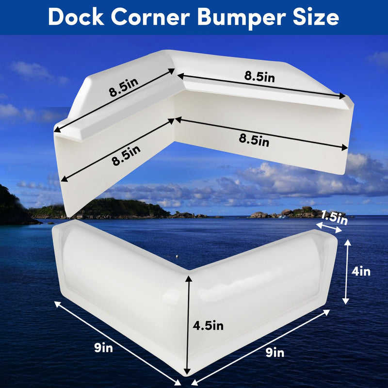 Dock Corner Bumper,Dock Bumpers Straight,Vinyl Boat Dock Corner Bumpers,Boat Straight Bumper,Boat Dock Bumpers,Soft Dock Bumper Guards Dock Bumpers Dock Corner Side Edge for Boat Docks(1,2Pack) Corner Bumper White-1Pack