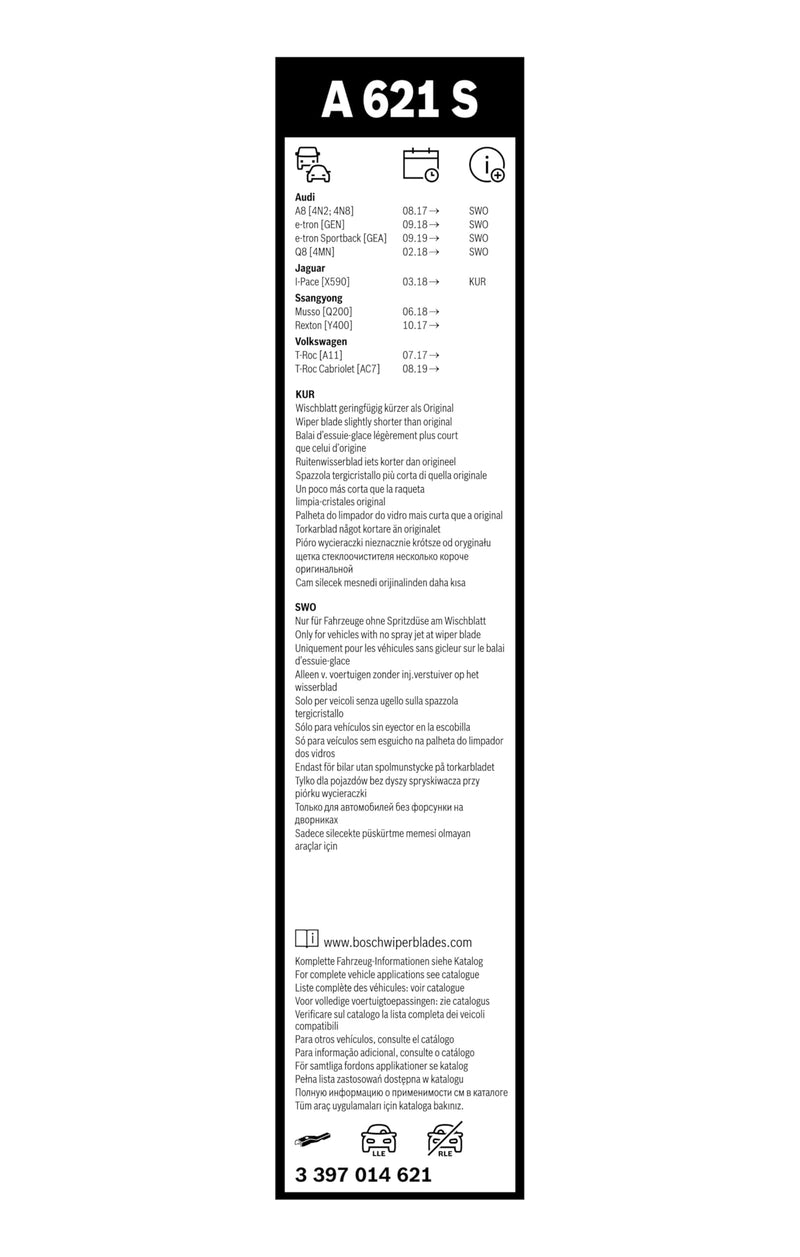 BOSCH 3397014621 AeroTwin OE Replacement Wiper Blade Set of 2 Combo Pack - (26" & 20")