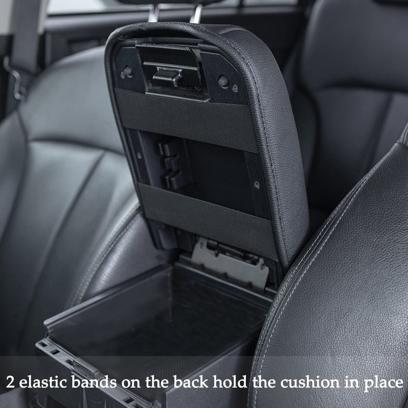 JDMCAR Center Console Cushion Compatible with Toyota Tacoma Accessories 2016-2022 2023, Customized PU Leather Cover Center Console Lid Protector
