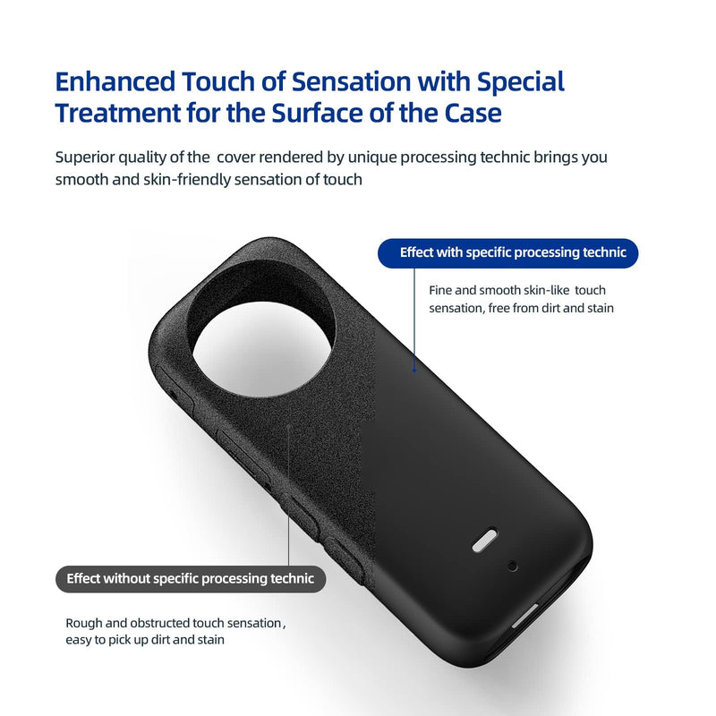 Protective Case for Insta360 X3 Panoramic Action Camera, Silicone All-Round Cover - Black