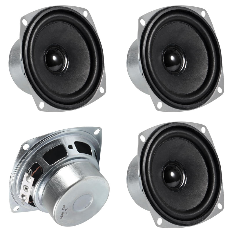 4PCS 10W Mini 3" HiFi Full Range Speaker 8 Ohm Anti-Magnetic Audio 2.0/2.1 Home Stereo Woofer Loudspeaker 90dB High Sensitivity for DIY Boom Box Satellites Speaker