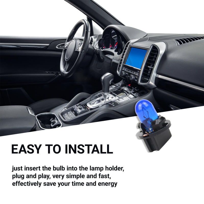 10 PCS Car T10 Instrument Light, Wedge 12V 5W Single-Filament Air Conditioning Indicator Light Brake Bulb, Mini Lamp for Dome License Plate Cluster Gauge Dash Lamp, Plug and Play (Blue) Blue 10 PCS