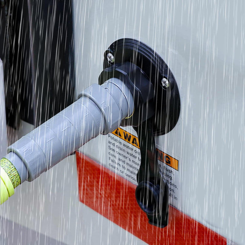 RV MURTS RV City Water Inlet with Brass Check Valve, 3/4" NH Female to 1/2" NPT Male Camper Fresh Water Fill Inlet Replacement, Lead-Free Water Connection with Dust Plug for Trailer Hose Connector.
