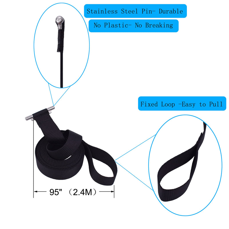 YYST 95" Patio Awning Pull Strap W/SS Pin RV Pull Strap Travel Awning Replacement Pull Strap W Stainless Steel 304 Pin (1) 1