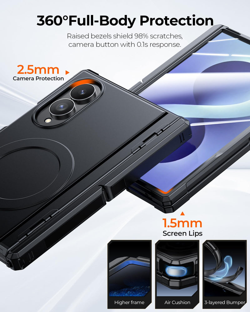 Kaiiecal for Samsung Galaxy Z Fold 8 & Fold 8 Wide Case [Fit for Magsafe] [Dual-Kickstand] [Hinge Protection & Screen Protector] Full Body Shockproof Phone Cover for Samsung Z Fold 8 2026 5G, Black