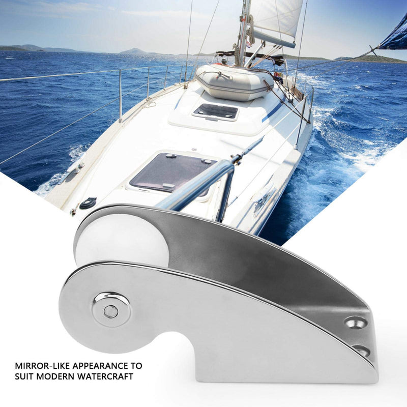 Bow Anchor Roller, Stainless Steel 316 Stainless Steel Bow Anchor Fixed Bracket, Heavy Duty Setting and Retrieving Rubber Roller for Marine Yacht Docking