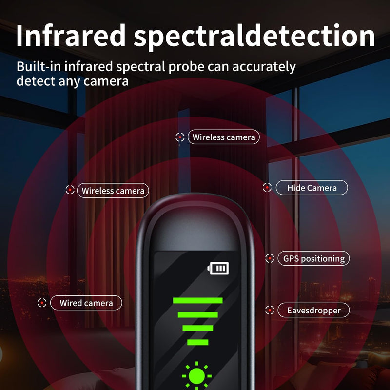 Hidden Camera detectors,Device Detector,Portable,Intelligent Infrared Detector,for Hotels, Office, Home,Protect Your Privacy in All aspects black short_queen