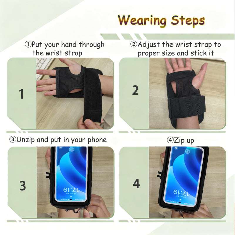 Wristband Phone Holder for Running, Forearm Armbands, Running Armband with Card Slot for iPhone Pro Max Plus (16/15/14/13/12/11/X/XR) Galaxy S24/S10, Cell Phone Armband Up to 7.0'' Phone