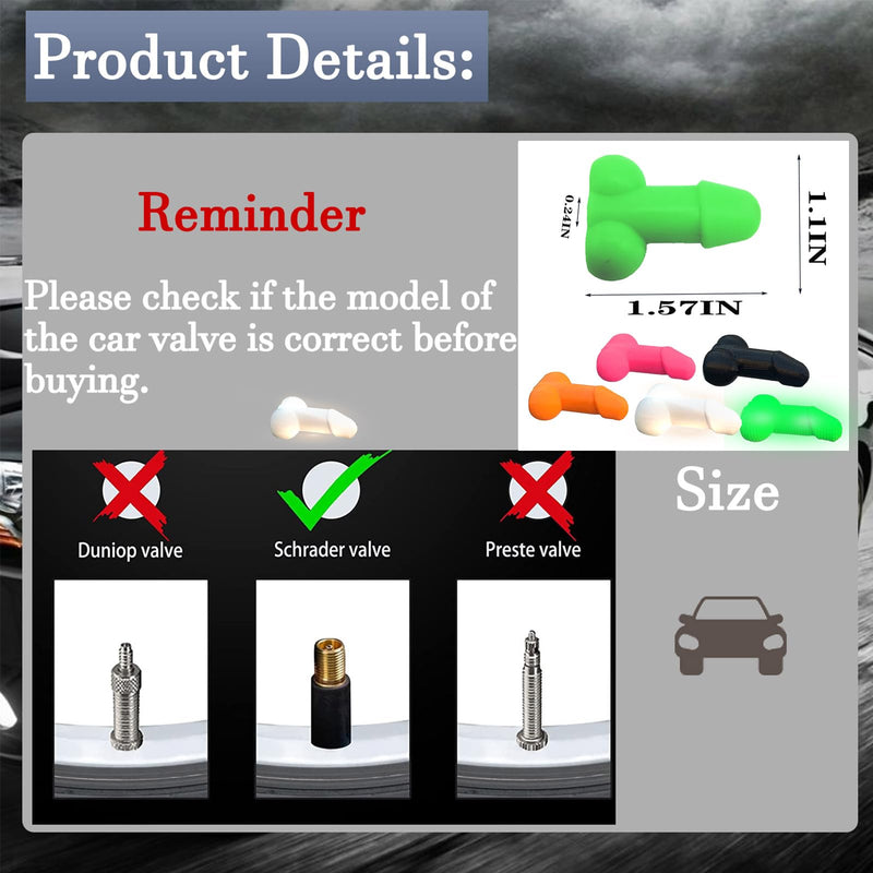 4PCS Valve Stem Caps Funny,Funny Tire Valve Caps,Glow in The Dark Valve stem caps,Glow in The Dark Tire Valve Caps,Pencil Valve stem Covers,Pencil Valve stem caps,Fluorescent tire Valve caps(White) White