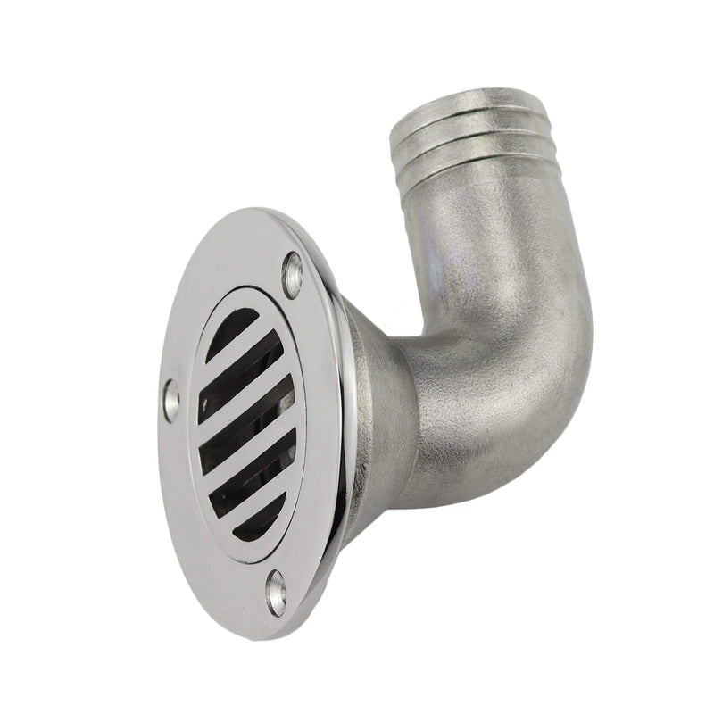 NRC&XRC Stainless Steel 316 Marine Deck Drain 1 1/2 Inch (38MM) or 1-1/4in(32MM) 90 Degree Floor Drain Scuppers With Screws