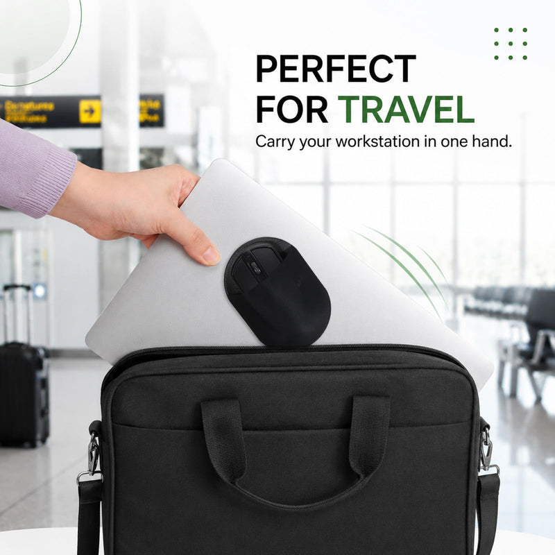 Slim Stick-On Mouse Holder for Laptop, Reusable Adhesive Back Mouse Pouch | Portable Pocket Sleeve for External Hard Drives, USB Cables, Tech Organizers & Accessories, Black