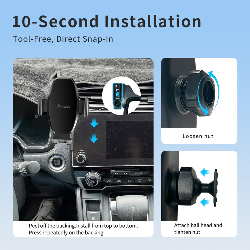 Car Phone Holder for 2017–2022 Honda CRV, 7/9-Inch Screen Dual Phone Mount, Does Not Block the Air Vent, One-Button Release Phone Holder, Honda CRV Accessories Clip holder