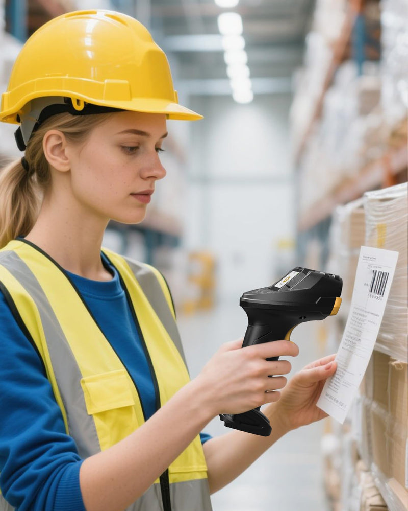 Inateck Bluetooth Barcode Scanner, 2D 1D Wireless Handheld Scanner, QR Code Scanner, Equipped with a Smart Base, CMOS+CCD Dual modules, Larger scanning Range, Supports app SDK