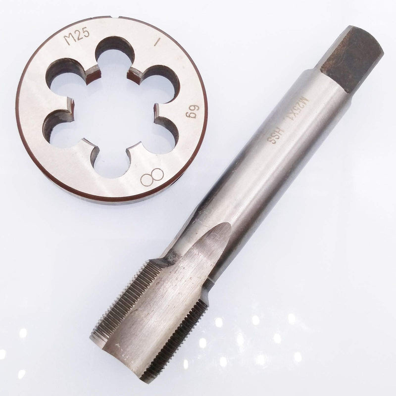 HSS M25 x 1mm Tap and M25 x 1.0mm Die Metric Thread Right Hand