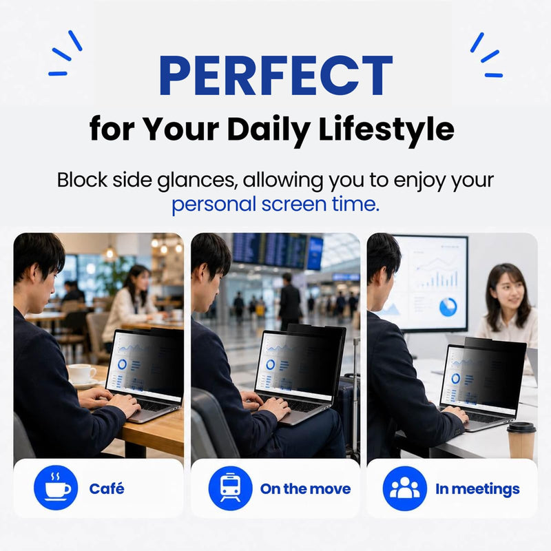 Deff Nano-Suction Privacy Screen for MacBook Pro 16 Inch, Removable Anti-Glare Privacy Filter, Non-Magnetic, Bubble-Free & Washable Screen Protector Macbook 16in