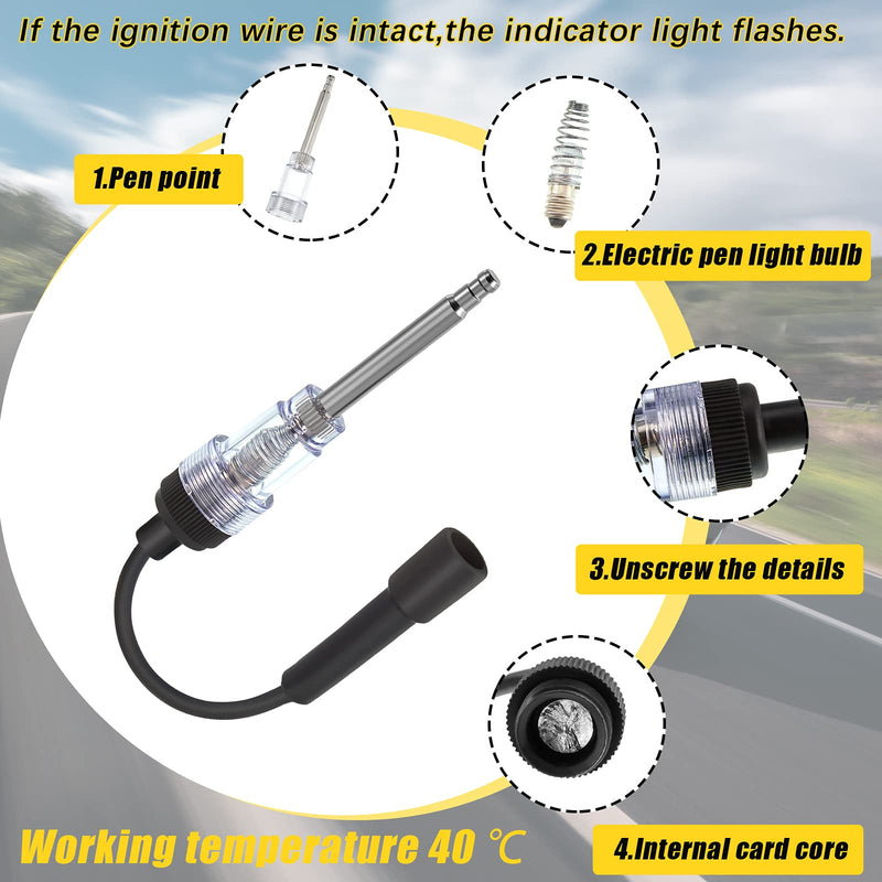 Inline Spark Plug Tester Engine Straight Boot Ignition Tester Light Lawnmower Checker Armature Diagnostic Detector for Automotive Car Internal External Engine(3 Pieces) 3