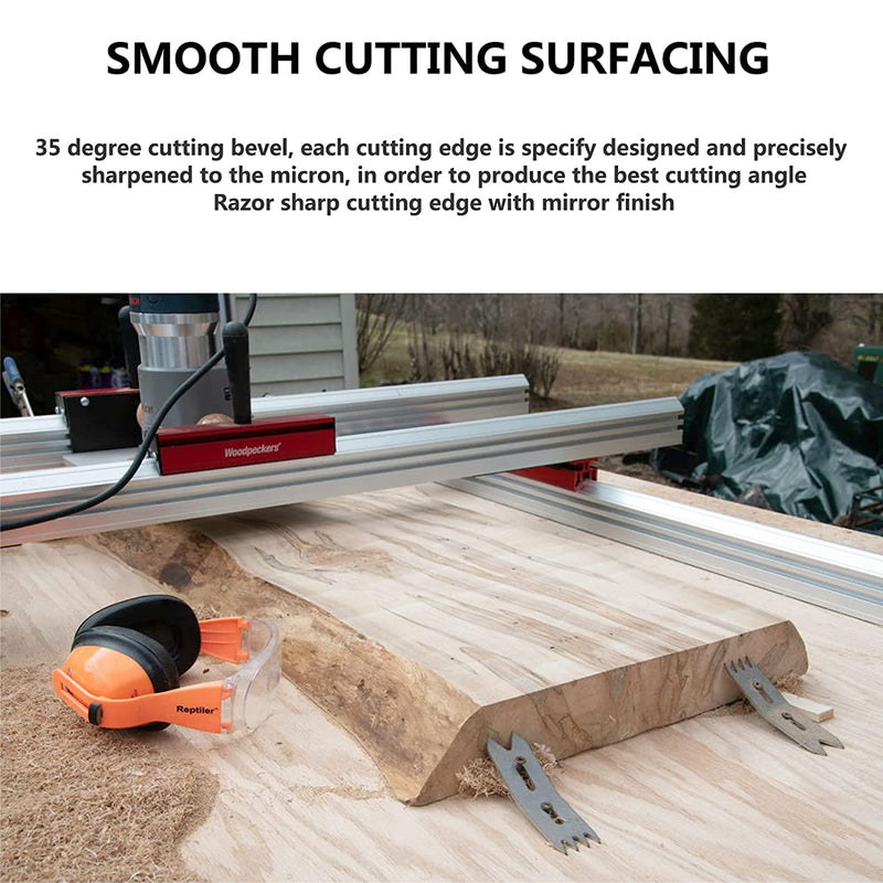 SpeTool CNC Spoilboard Surfacing Router Bit 1/2 Shank 2 Inch Cutting Diameter, Slab Flatting Router Bit Carbide Insert Planing Bit Wood Bottom Cleaning 3 wing carbide insert bit ATS coated